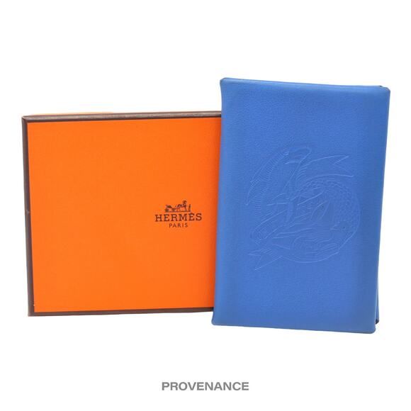 🔴 Hermès Sailor Tattoo Calvi Card Wallet - Blue/Grey - Picture 1 of 9